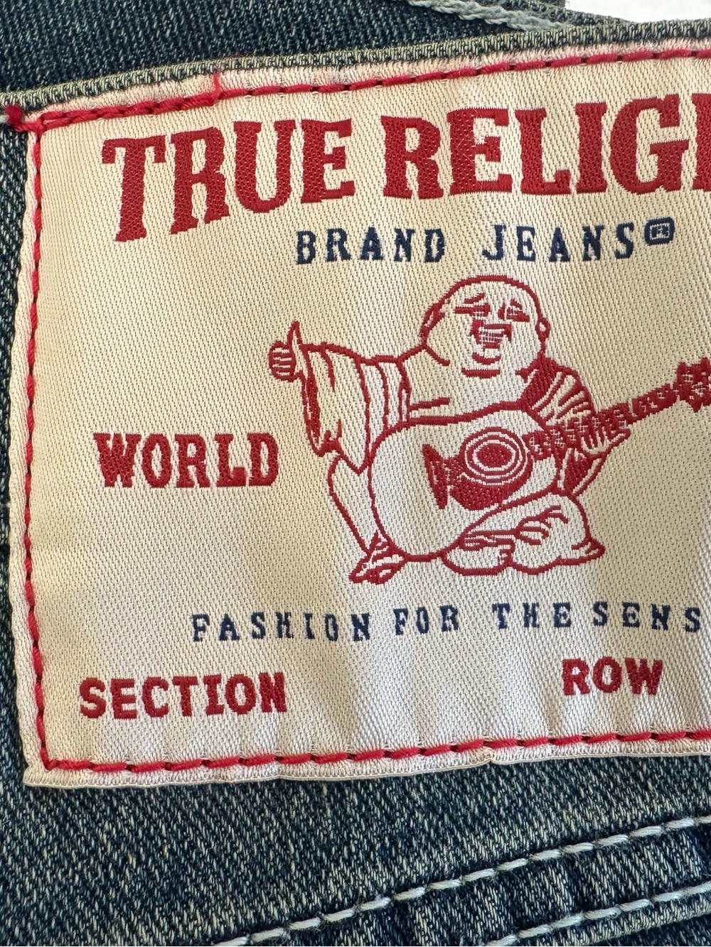 True Religion Ricky Relaxed Straight Denim Shorts 30 Medium Wash Y2K Grunge - Picture 2 of 11